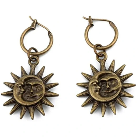 Antique Moon Celestial Hook earrings